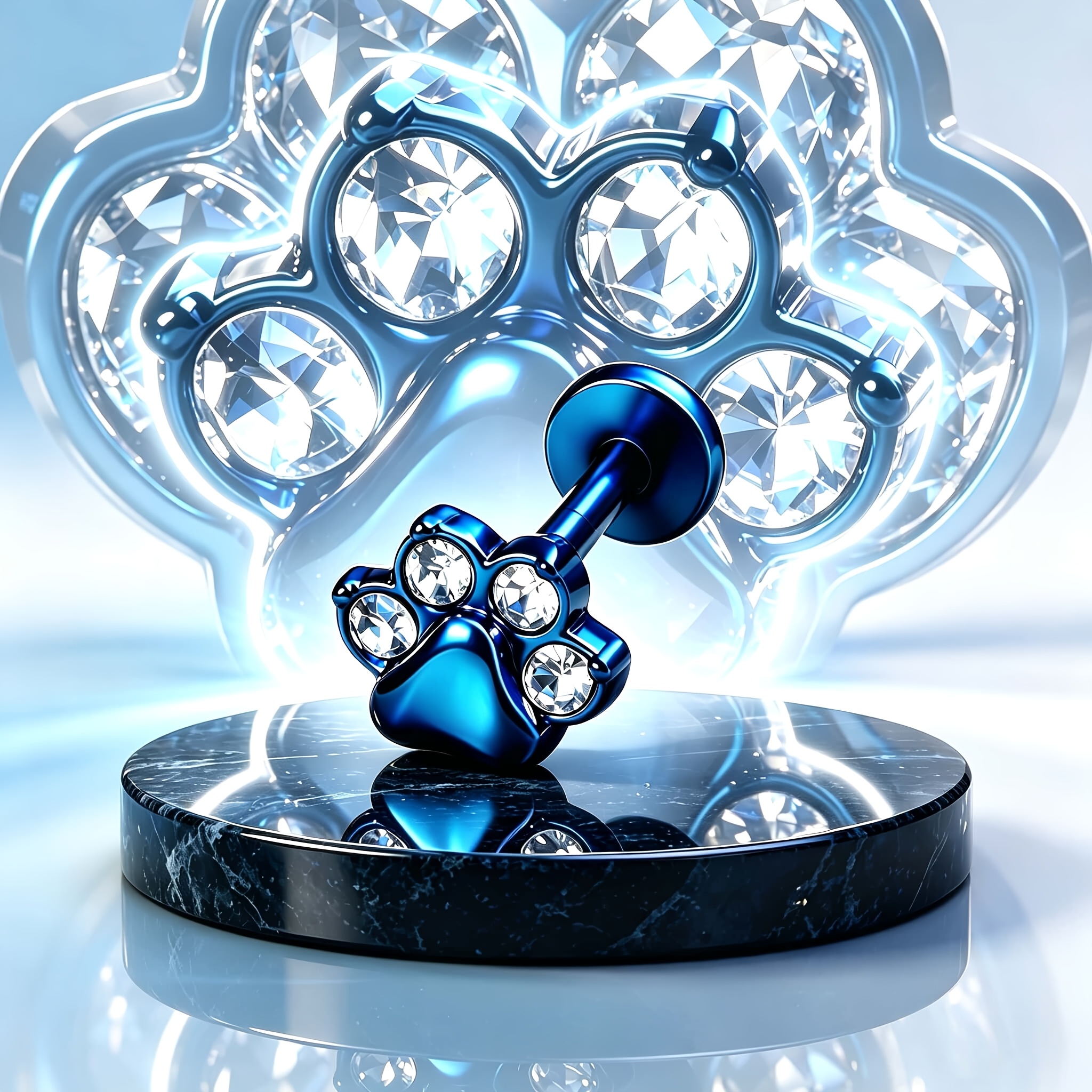 Cat Paw Design Ear Cartilage Stud, Adorable Look